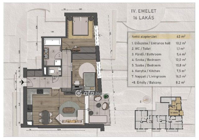 Eladó téglalakás, Budapesten, XIII. kerületben 99.87 M Ft