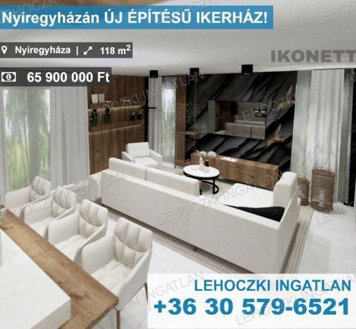 Eladó ikerház, Nyíregyházán 65.9 M Ft, 4 szobás