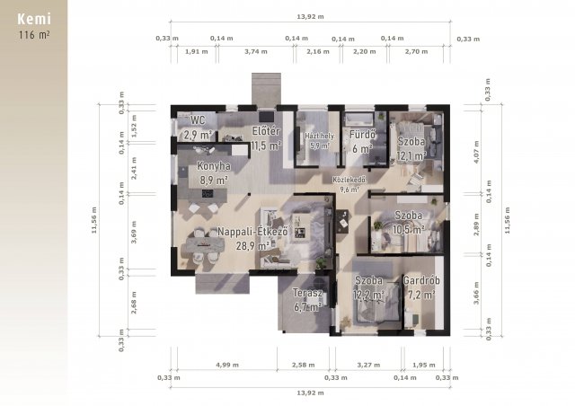 Eladó családi ház, Balmazújvárosban 61 M Ft, 3 szobás