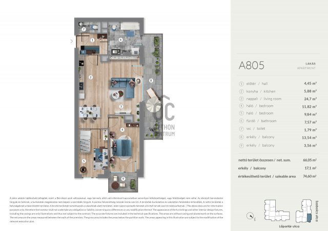 Eladó téglalakás, Budapesten, XIII. kerületben 130.99 M Ft