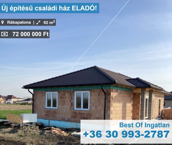 Eladó családi ház, Rábapatonán 72 M Ft, 4 szobás
