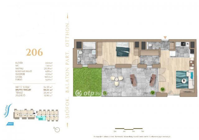 Eladó téglalakás, Siófokon 119.8 M Ft, 2 szobás