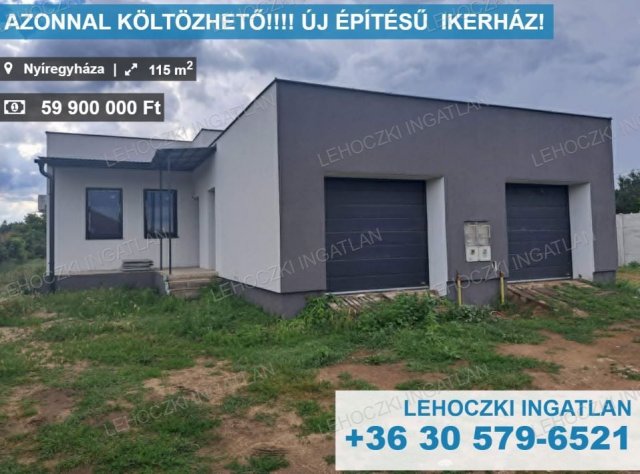 Eladó ikerház, Nyíregyházán 59.9 M Ft, 4 szobás