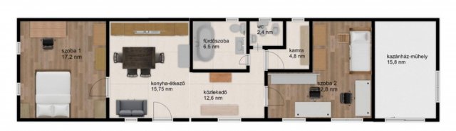 Eladó családi ház, Pázmándon 69.5 M Ft, 2 szobás