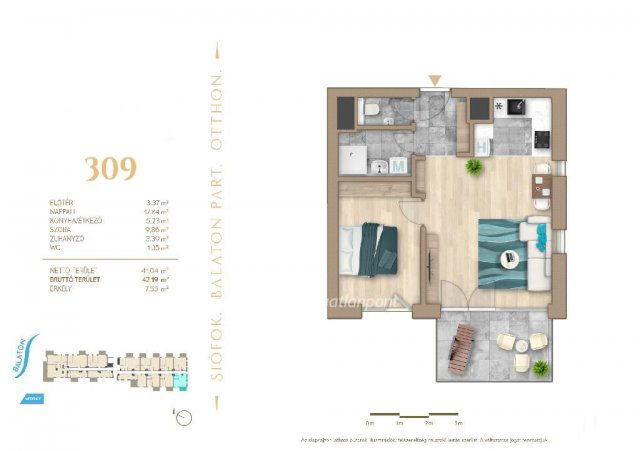 Eladó téglalakás, Siófokon 87.9 M Ft, 2 szobás