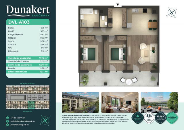 Eladó téglalakás, Vácon, Németh László utcában 94.99 M Ft