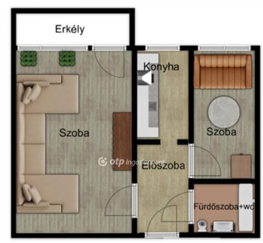 Eladó téglalakás, Kabán 26.5 M Ft, 1+1 szobás