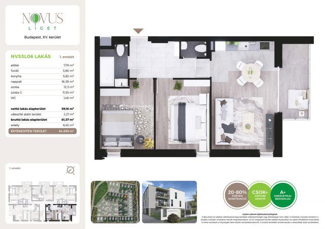 Eladó téglalakás, Budapesten, XV. kerületben, Kékszilva utcában