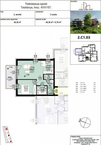 Eladó téglalakás, Tatabányán 49.349 M Ft, 2 szobás