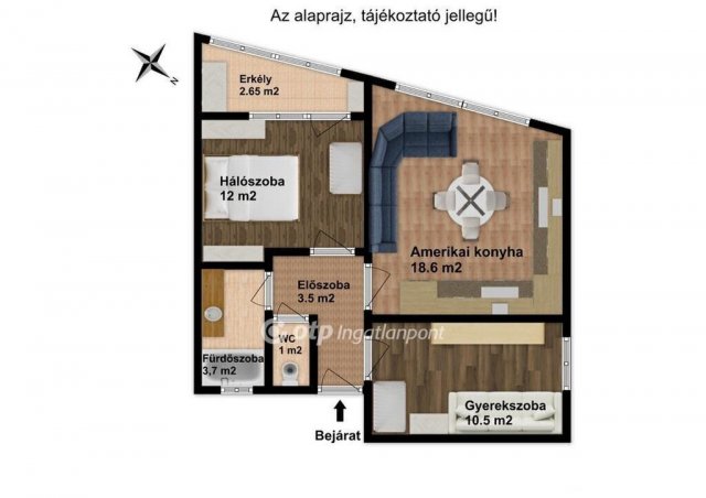 Eladó téglalakás, Budapesten, X. kerületben 61.5 M Ft