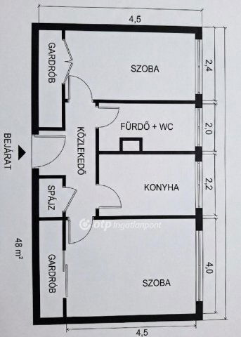 Eladó téglalakás, Dunaújvárosban 44.9 M Ft, 2 szobás
