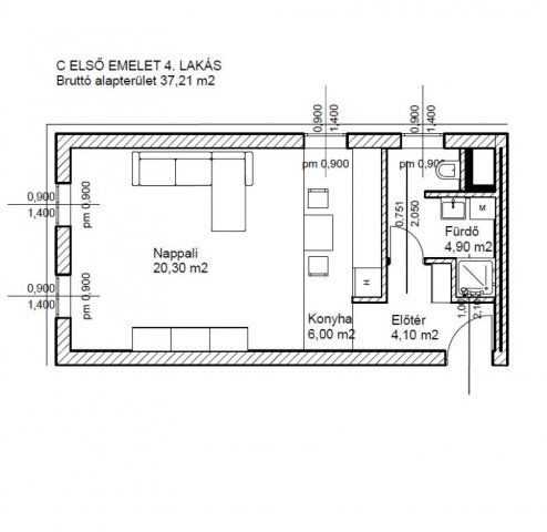 Eladó téglalakás, Bicskén, Csákvári úton 42 M Ft, 1 szobás