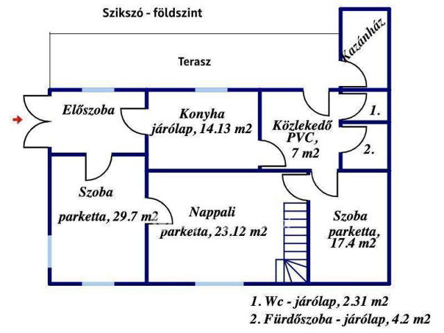 Eladó családi ház, Szikszón 49.9 M Ft, 4+1 szobás