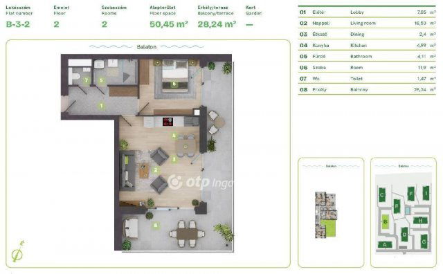 Eladó téglalakás, Balatonszemesen 121.927 M Ft, 2 szobás