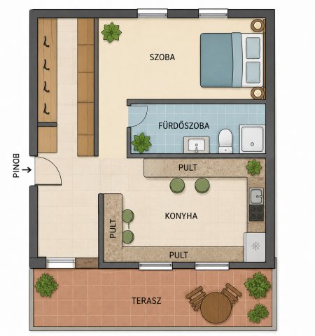 Eladó téglalakás, Budapesten, XXI. kerületben 45 M Ft, 2 szobás