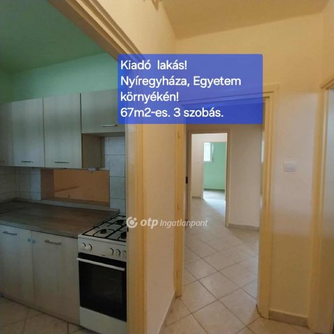 Kiadó téglalakás, albérlet, Nyíregyházán 120 E Ft / hó