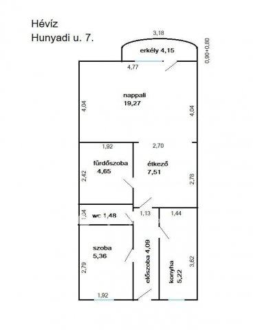 Eladó téglalakás, Hévízen 54.29 M Ft, 1+1 szobás