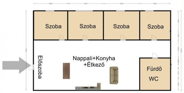 Eladó téglalakás, Pécsett 75.9 M Ft, 5 szobás