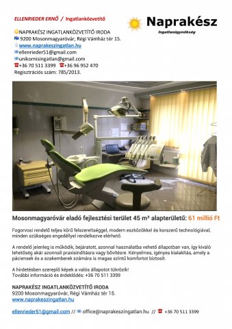 Eladó ipari ingatlan, Mosonmagyaróváron 61 M Ft, 2+1 szobás