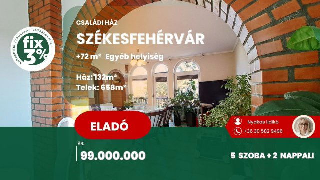 Eladó családi ház, Székesfehérvárott 99 M Ft, 7 szobás