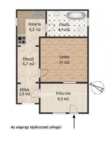 Eladó családi ház, Dunaharasztin 56.9 M Ft, 1 szobás