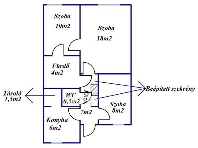 Eladó téglalakás, Békésen 19.5 M Ft, 1+2 szobás