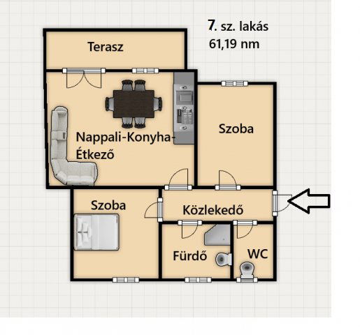 Eladó téglalakás, Cserkeszőlőn 47.734 M Ft, 3 szobás