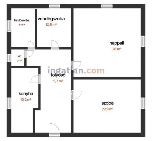 Eladó téglalakás, Dunavecsén 35.7 M Ft, 2+1 szobás