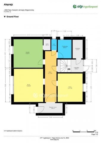 Eladó családi ház, Pápán 57.9 M Ft, 2 szobás