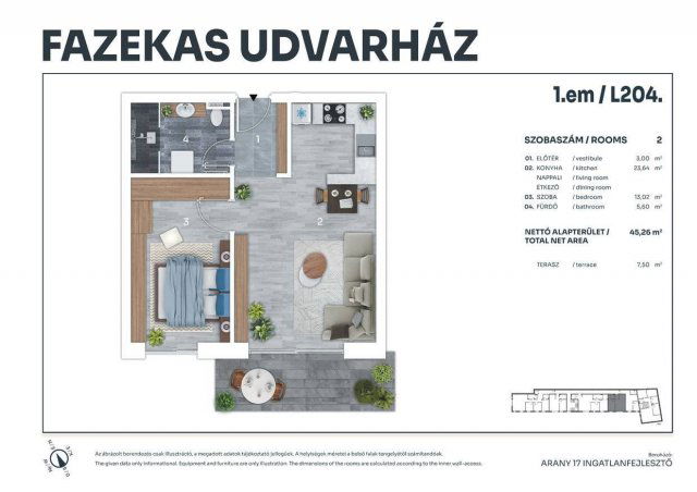 Eladó téglalakás, Tatán, Fazekas utcában 74 M Ft, 2 szobás