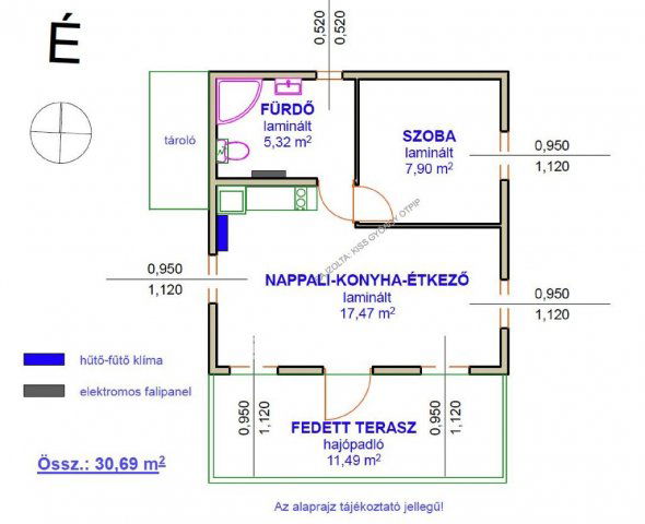 Eladó családi ház, Tiszaszőlősön 27 M Ft, 1 szobás