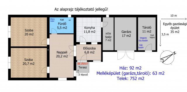 Eladó családi ház, Győrladaméren 57.9 M Ft, 3 szobás