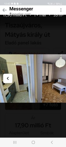 Kiadó panellakás, albérlet, Tiszaújvárosban 120 E Ft / hó