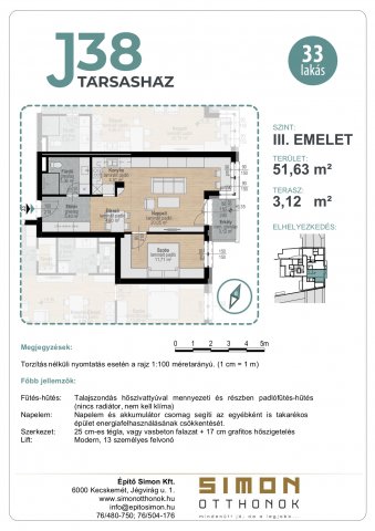 Eladó téglalakás, Kecskeméten, Jókai utcában 78.5 M Ft