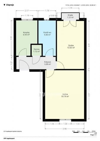 Eladó téglalakás, Pápán 42.9 M Ft, 2 szobás