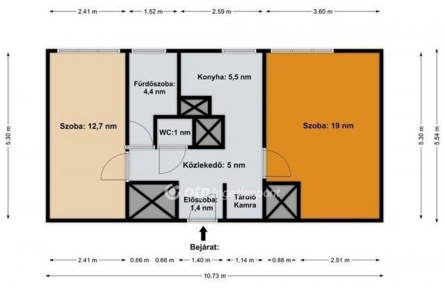 Eladó téglalakás, Budapesten, IV. kerületben 64.9 M Ft, 2 szobás