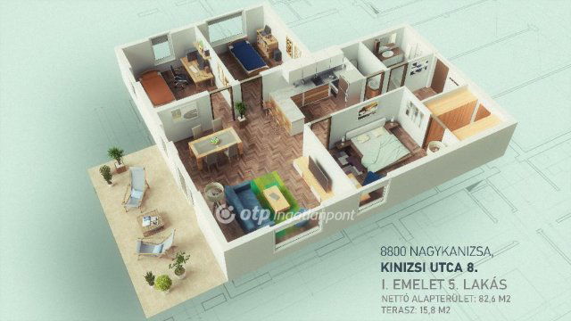 Eladó téglalakás, Nagykanizsán 91.817 M Ft, 2+2 szobás