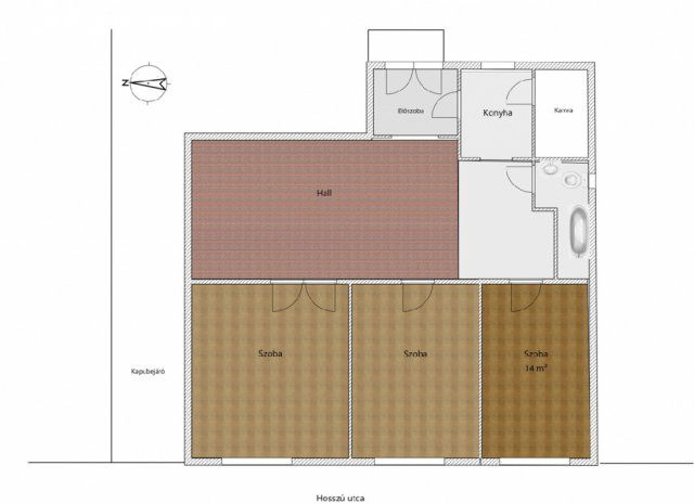 Eladó téglalakás, Budapesten, XX. kerületben, Hosszú utcában