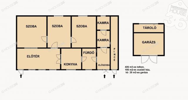 Eladó családi ház, Tiszakécskén 18.5 M Ft, 3 szobás