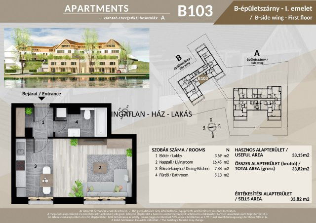 Eladó téglalakás, Veresegyházon 50.73 M Ft, 1 szobás