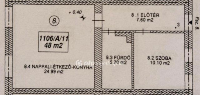 Eladó téglalakás, Szolnokon 57.6 M Ft, 1+1 szobás