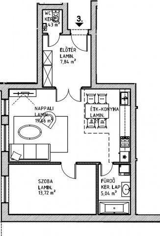 Eladó téglalakás, Budapesten, XV. kerületben 67 M Ft, 2 szobás
