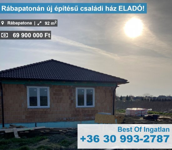 Eladó családi ház, Rábapatonán 69.9 M Ft, 4 szobás