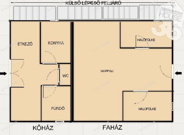Eladó nyaraló, Leányfaluban 45 M Ft, 3 szobás