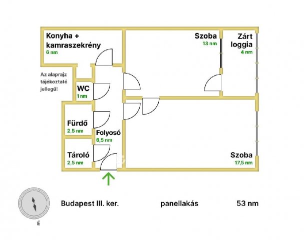 Eladó panellakás, Budapesten, III. kerületben 64.9 M Ft, 2 szobás
