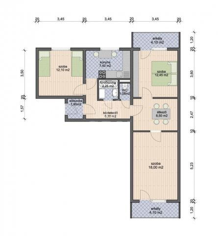 Eladó panellakás, Budapesten, XV. kerületben 77.25 M Ft, 3 szobás