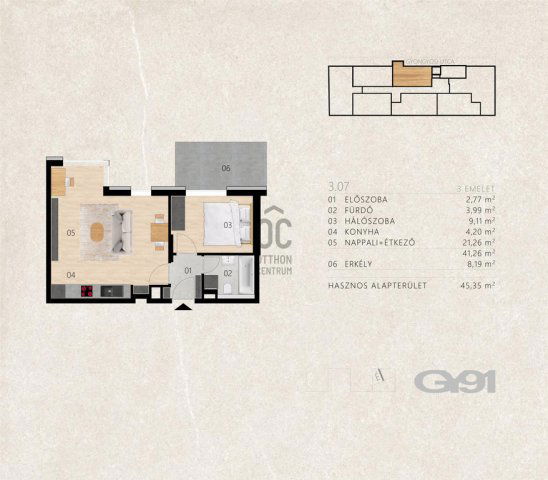 Eladó téglalakás, Budapesten, XIII. kerületben 74 M Ft, 2 szobás