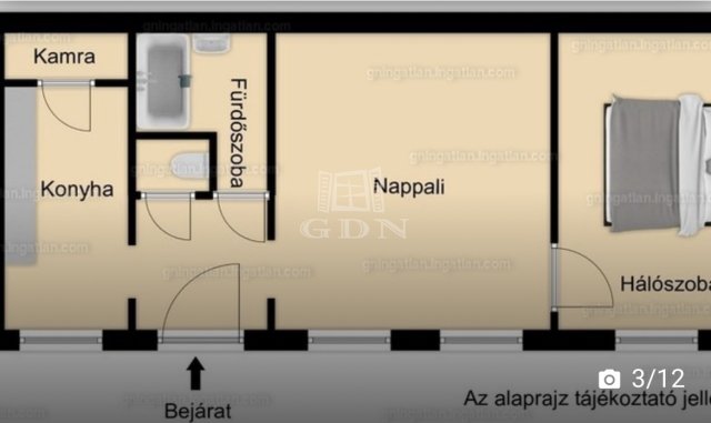 Eladó téglalakás, Budapesten, VI. kerületben 69.9 M Ft, 2 szobás