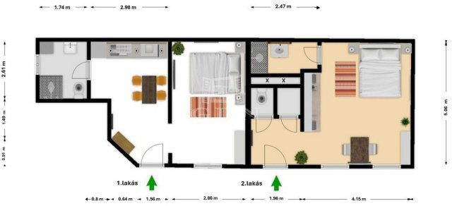 Eladó téglalakás, Budapesten, IX. kerületben 49.9 M Ft, 1 szobás