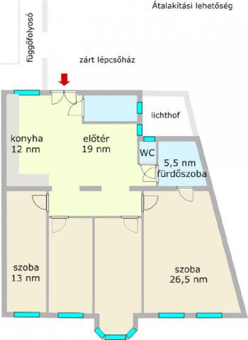 Eladó téglalakás, Budapesten, VIII. kerületben 99.8 M Ft